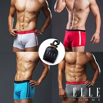 ELLE HOMME萊卡四角褲混裝3件組-週年慶活動M隨機混色