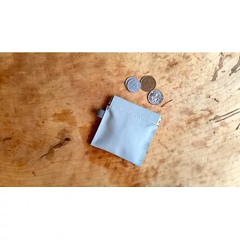 [Mestudio] 鯊魚藍真皮羊皮壓合式方便零錢小包/耳機收納包