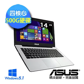 【ASUS】X453MA-0161GN3540 14吋筆電(N3540/四核心/4G/500G/WIN8.1)經典白