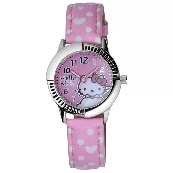 Hello Kitty 雲點朵朵俏麗腕錶-粉紅