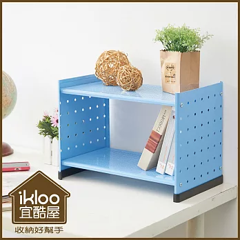 【ikloo】貴族風可延伸式組合書櫃/書架一入天空藍