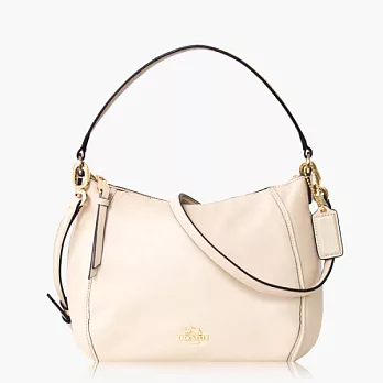 COACH 高質感皮革肩背兩用包(小款)_米白色