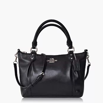 COACH 高質感皮革肩背兩用包(小款)_黑色