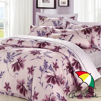 【Arnold Palmer雨傘】陶醉粉紫-頂級精梳純棉床罩雙人加大七件組