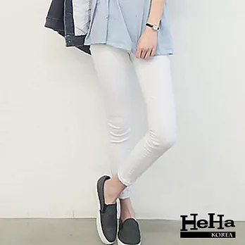 牛仔褲 簡約貼身鉛筆褲 二色-HeHa-28(白色)