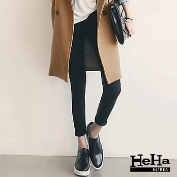 牛仔褲 簡約貼身鉛筆褲 二色-HeHa-28(黑色)