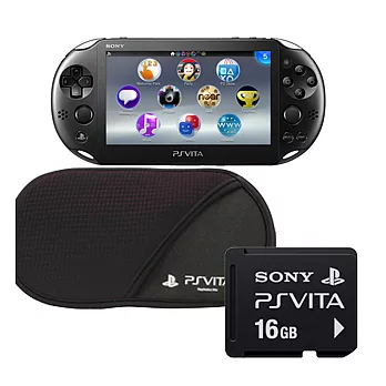 【限量優惠】PS Vita (PCH-2007) 主機+16G記憶卡+原廠授權保護貼/避震袋黑色
