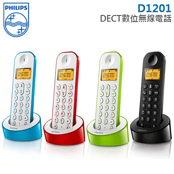 PHILIPS飛利浦 數位無線電話_D1201B黑色黑色