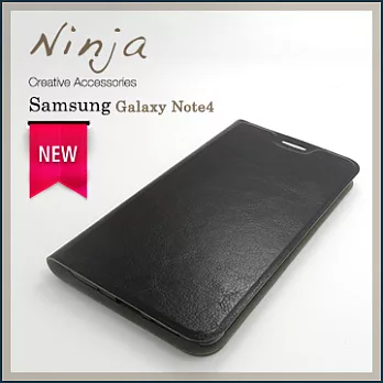 【東京御用Ninja】Samsung Galaxy Note4經典瘋馬紋保護皮套（黑色）