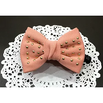 【Kelly凱莉正韓】韓國進口髮夾-鉚釘大蝴蝶結髮夾/髮飾/香蕉夾/(四色可挑選)粉紅