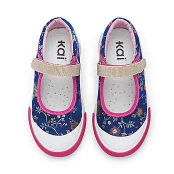 Sneakers帆布鞋-Kai瑪莉珍帆布鞋-深藍繡花11藍色