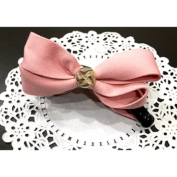 【Kelly凱莉正韓】韓國進口-韓製氣質公主名媛蝴蝶結髮夾/髮飾/香蕉夾/(兩色可挑選)粉紅