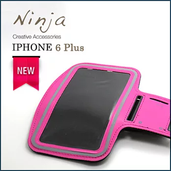 【東京御用Ninja】iPhone 6 Plus經典款（5.5吋）運動型手機臂帶保護套（桃紅色）