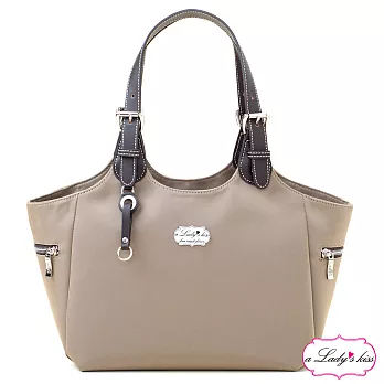 【a Lady ’s真皮】英倫學院風三隔層肩背包(香檳)