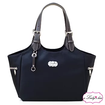 【a Lady ’s真皮】英倫學院風三隔層肩背包(柔黑)