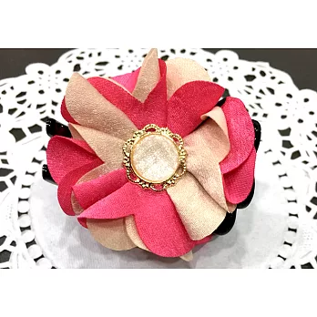 【Kelly凱莉正韓】韓國進口髮夾-立體花瓣珍珠髮飾/三爪夾/鯊魚夾/瀏海夾(三色可挑選)桃紅
