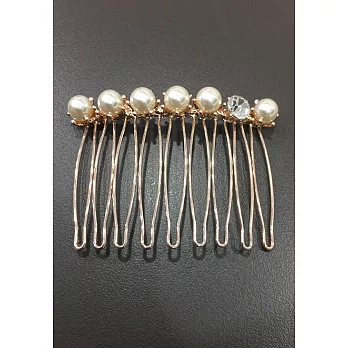 【Kelly凱莉正韓】韓國進口飾品-經典珍珠瀏海叉/髮叉/髮飾珍珠白