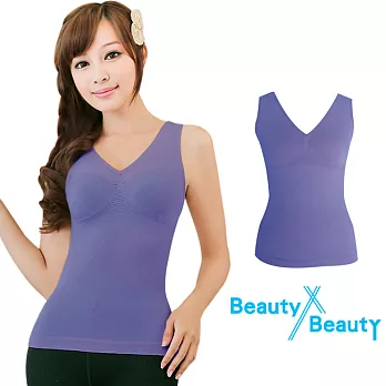 【Beauty x Beauty】美型纖體塑身/V領背心_180D機能款(淺紫)