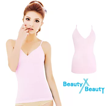 【Beauty x Beauty】美型纖體塑身/細肩帶背心_240D緊緻款M(粉紅色)