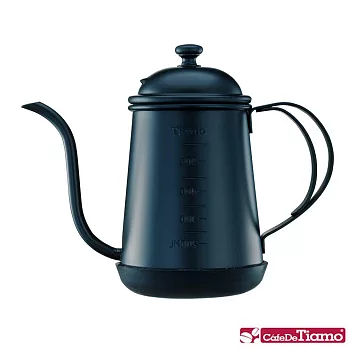 Tiamo 1405細口壺(附刻度標)-黑色 700ml (HA1655BK)