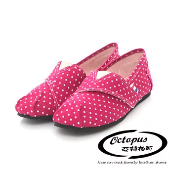 Octapus時尚點點手工休閒鞋-甜美桃大人款23甜美桃