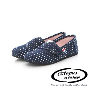 Octapus時尚點點手工休閒鞋-經典藍大人款23經典藍