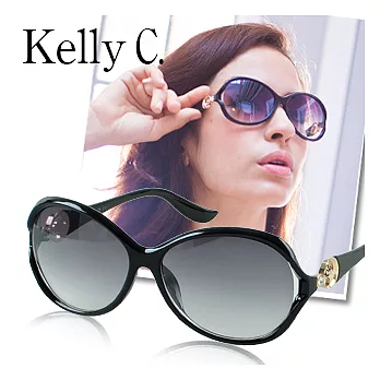 【Kelly C.】韓復古搶手太陽眼鏡(F236-1)黑色