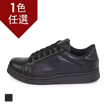 PLAYER 全黑皮面綁帶鞋(WP03) - 全黑25.5 全黑