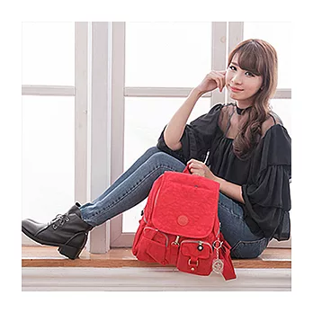 MANDE RHODE 曼德羅德 雙口袋吊飾後背包-磚紅(3024)