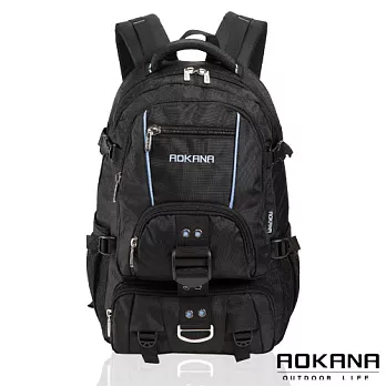 AOKANA奧卡納 台灣釦具 輕量防潑水護脊紓壓機能後背包 (藍/黑) 68-074