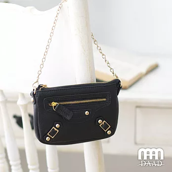 DAAD 義大利小牛皮繽紛絢麗手拿包-黑色黑色