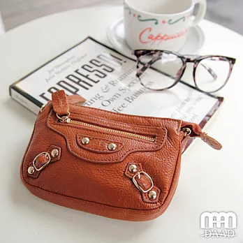 DAAD 義大利小牛皮繽紛絢麗手拿包-駝色駝色