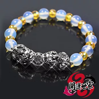 【開運世家】3A頂級招財純銀貔貅月光石手鍊(含開光)