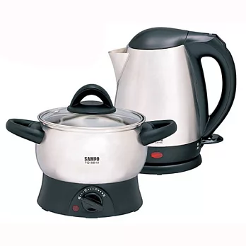 【聲寶】快煮壺+電火鍋組合 KP-SB15T