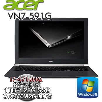 【ACER宏碁】VN7-591G 15吋 I7-4710HQ GTX860M 2G DDR5 超強獨顯電競筆電黑