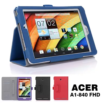 宏碁 Acer Iconia Tab 8 A1-840 FHD 可手持多彩高質感磁釦式皮套 牛皮紋路黑色