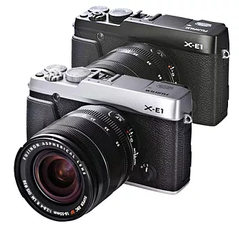 FUJIFILM X-E1附XF18-55mm 單鏡組*(中文平輸) - 加送SD32G+專用鋰電池+防潑水相機包+減壓背帶+專用拭鏡筆+強力大吹球相機清潔組+硬式保護貼黑色