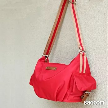 Bagcom Masaki Stripe小彎口袋包-紅色