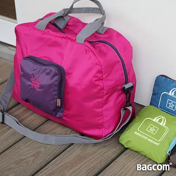 輕旅行限定★Bagcom Masaki 新款輕巧折疊旅行袋-桃紅