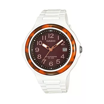 CASIO 豹紋森巴舞太陽能裝置休閒運動腕錶-棕框-LX-S700H-5B