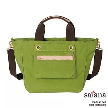 satana - 都會輕巧多隔層手提包/斜背包 - 草綠色