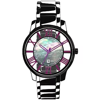 Max Max 巴塞隆納浪漫風情陶瓷腕錶-紫X黑