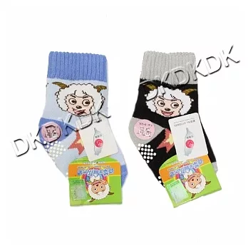 卡通正版授權 喜羊羊星星月亮 短統精梳棉止滑童襪(3入)0-2歲