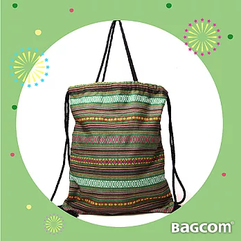 Bagcom Masaki 潮流緹花肩後背手提包-綠色