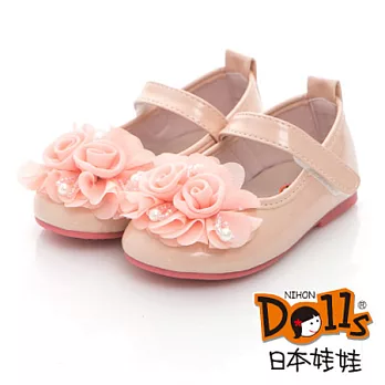 Dolls花舞婚禮手工寶寶鞋-純潔白13粉橘色