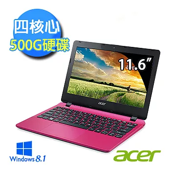 【Acer】E3-112-C6AP 11.6吋小筆電 (N2940/四核心/4G/500GB/Win8.1)薔薇粉