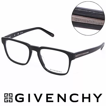 GIVENCHY 魅力紀凡希都會玩酷潮框平光眼鏡(黑) GIVGV802700L