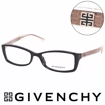 GIVENCHY 法國魅力紀梵希時尚北非狩獵豹紋風格造型平光眼鏡(黑) GIVGV7440700