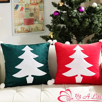 1/3 A Life 聖誕風方型抱枕-2入火熱紅+時尚綠