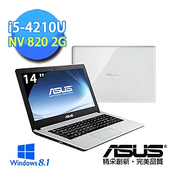【ASUS】K455LD-0043G4210U 14吋筆電(i5-4210U/4G/2G獨/1TB/Win8.1)亮麗白